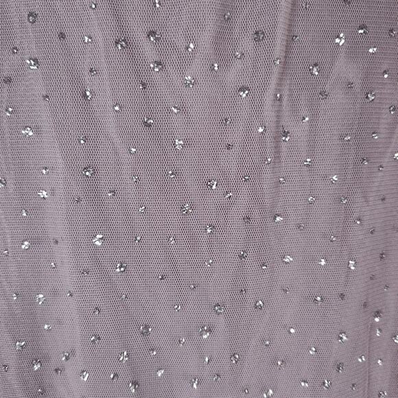 Alfani Glitter Mesh Wrap Dress 2X Silver Long Sleeve Plus Size Party Midi - Picture 9 of 14